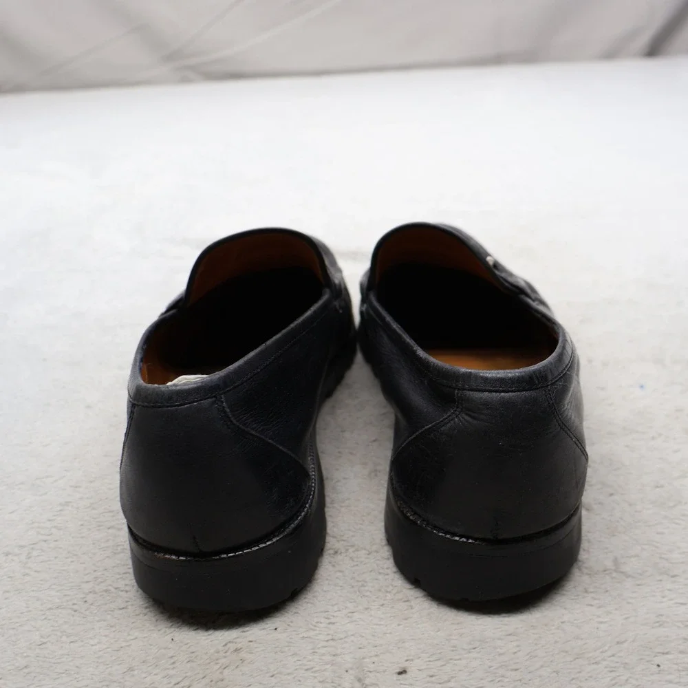 Salvatore Ferragamo Men 9EE Loafers BLK Gancini Leather Slip On Dress Casual VTG